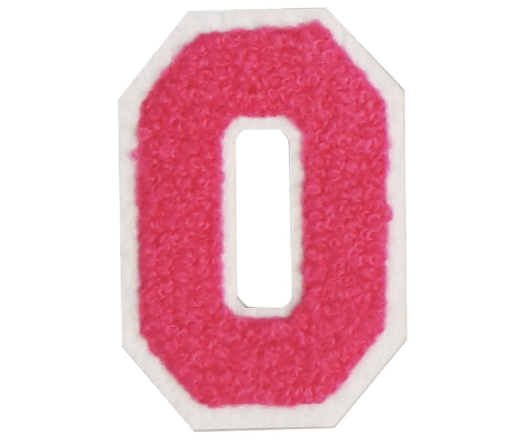 Iron-On Patch - Bright Pink with White Border (Letters)