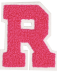 Iron-On Patch - Bright Pink with White Border (Letters)