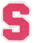Iron-On Patch - Bright Pink with White Border (Letters)