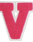Iron-On Patch - Bright Pink with White Border (Letters)