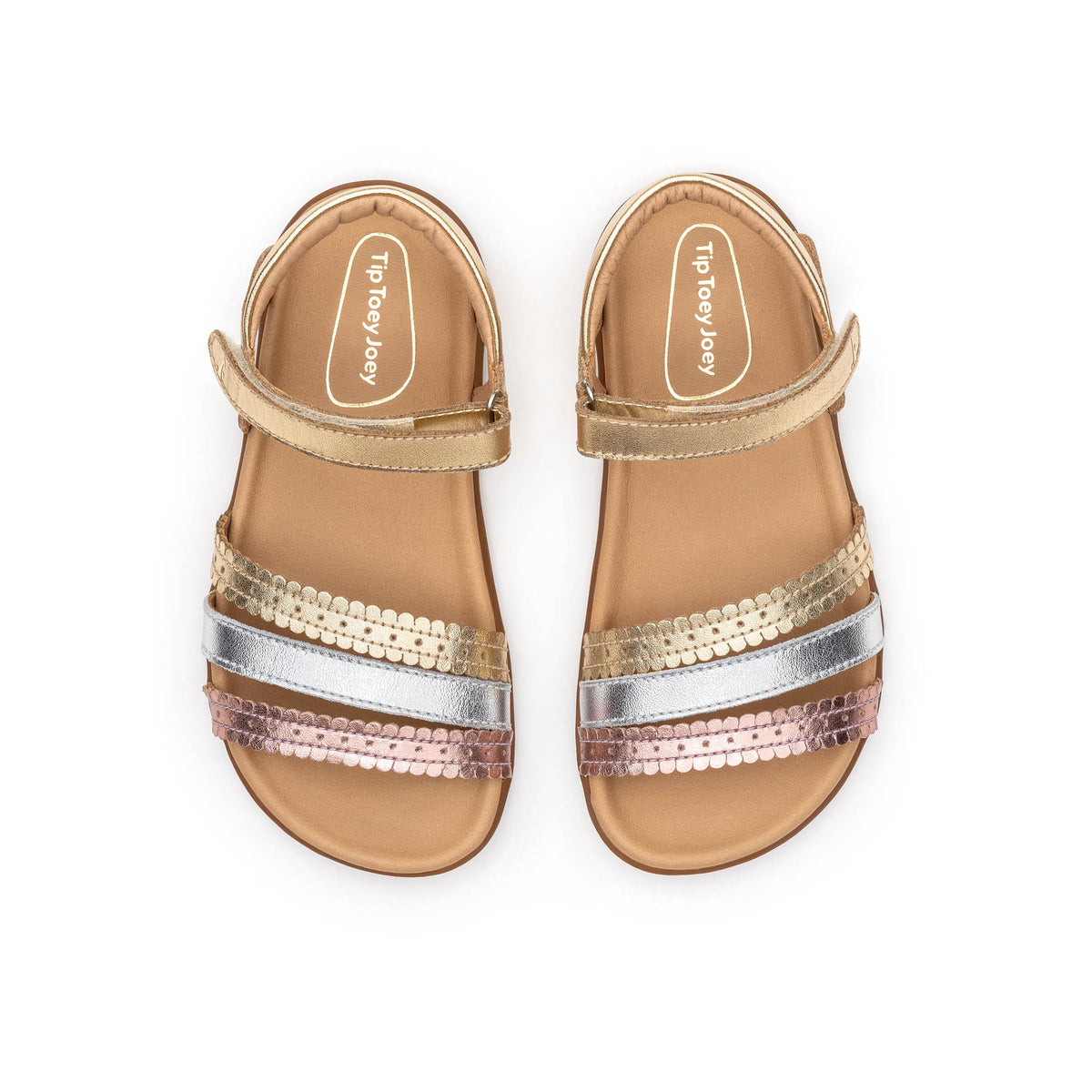 Tip Toey Joey Coil Sandals in Metal Gold / Sterling Silver / Rose Gold, product photo