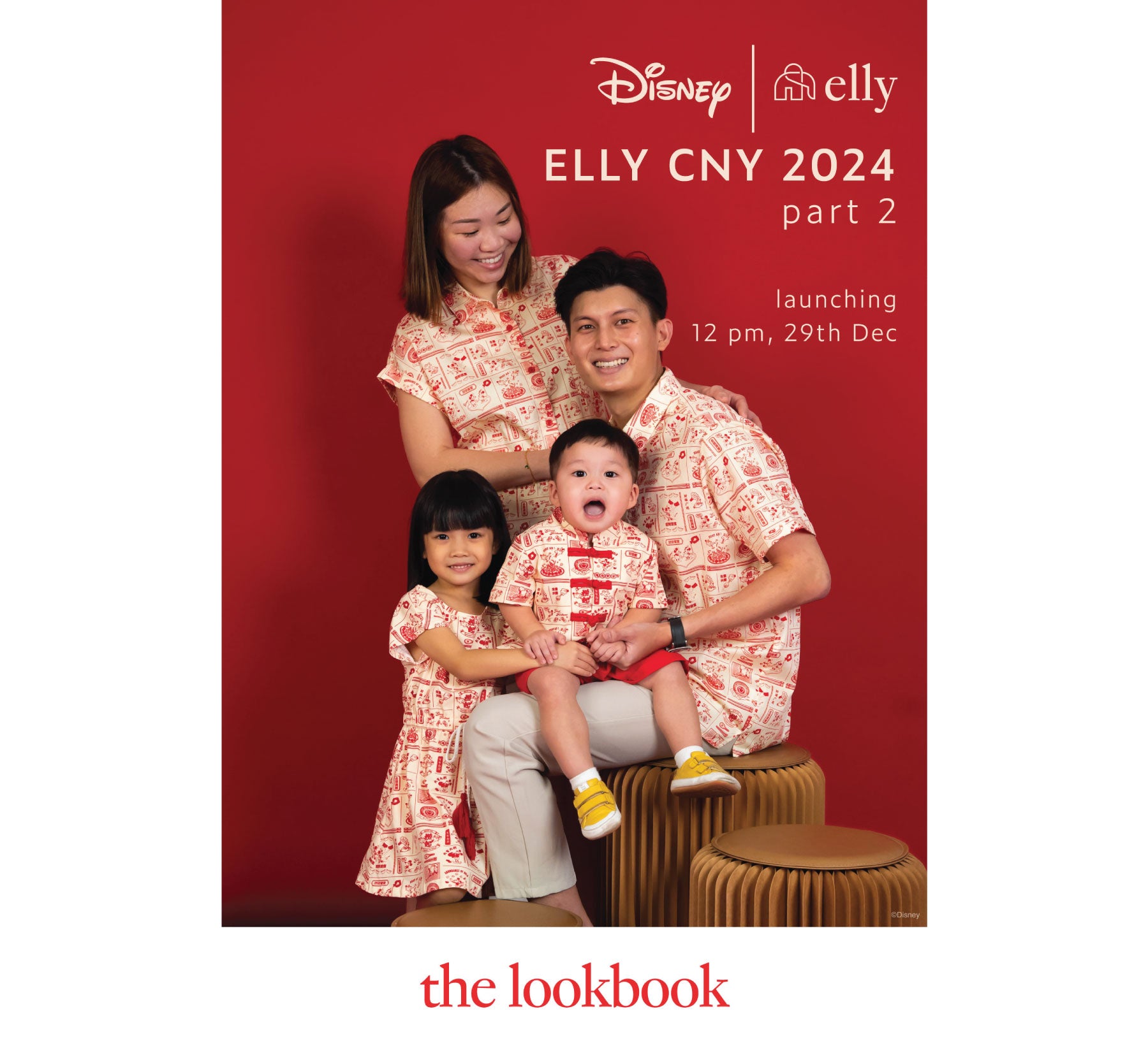 Disney family in matching outfits.