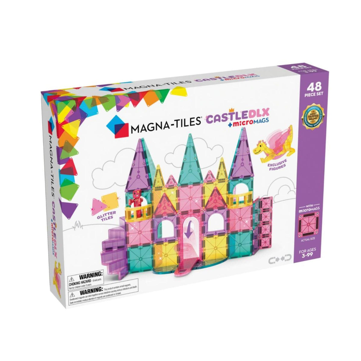 Magna-tiles Castle DLX + microMAGS 48 Piece Set | The Elly Store 
