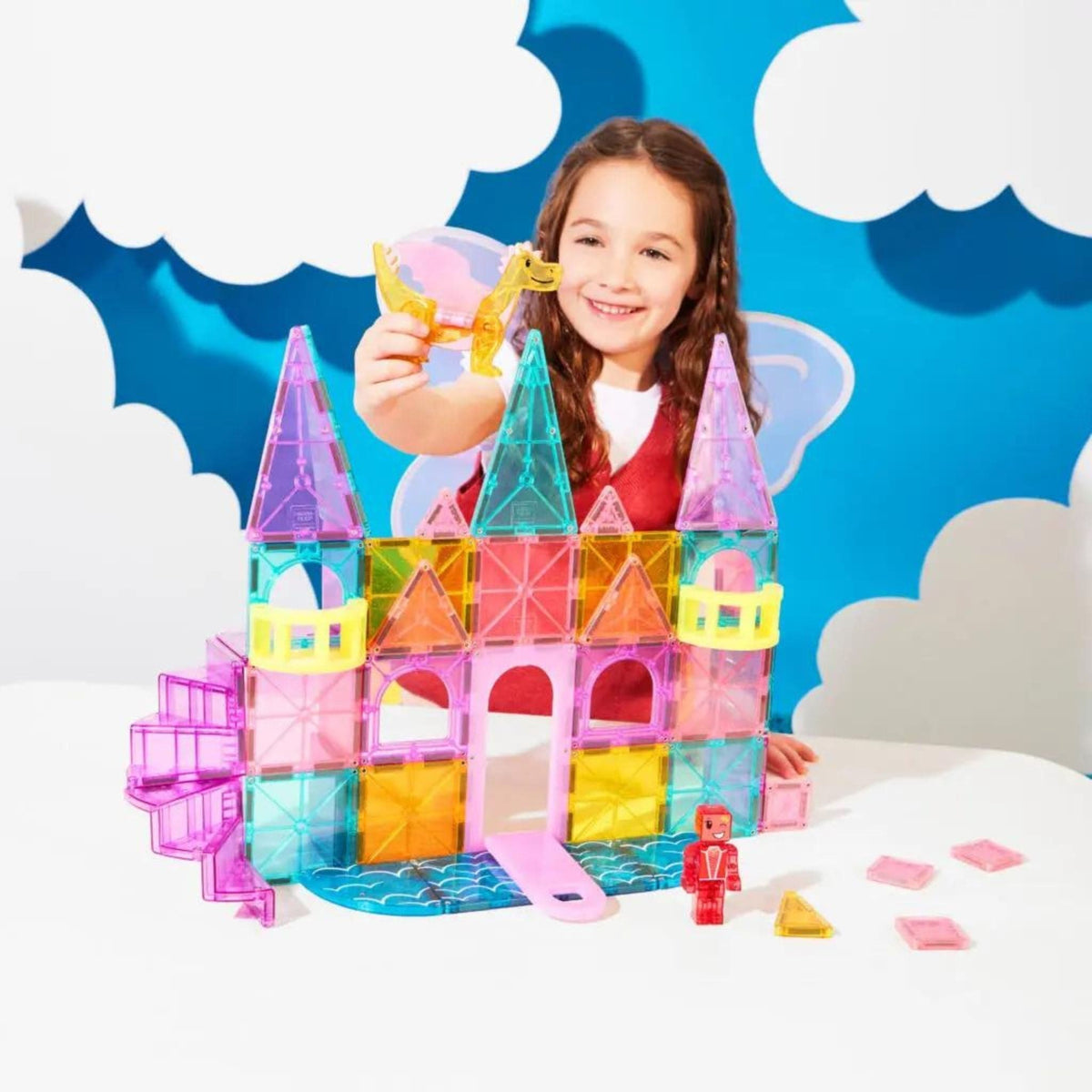Magna-tiles Castle DLX + microMAGS 48 Piece Set | The Elly Store 
