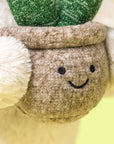 Jellycat Cream Bunny with Plant closeup
