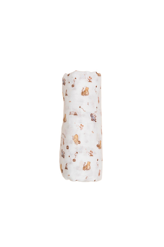 Disney x elly Organic Cotton Swaddle - Dandelion Pooh | Ideal for Newborn Baby Gifts | The Elly Store Singapore