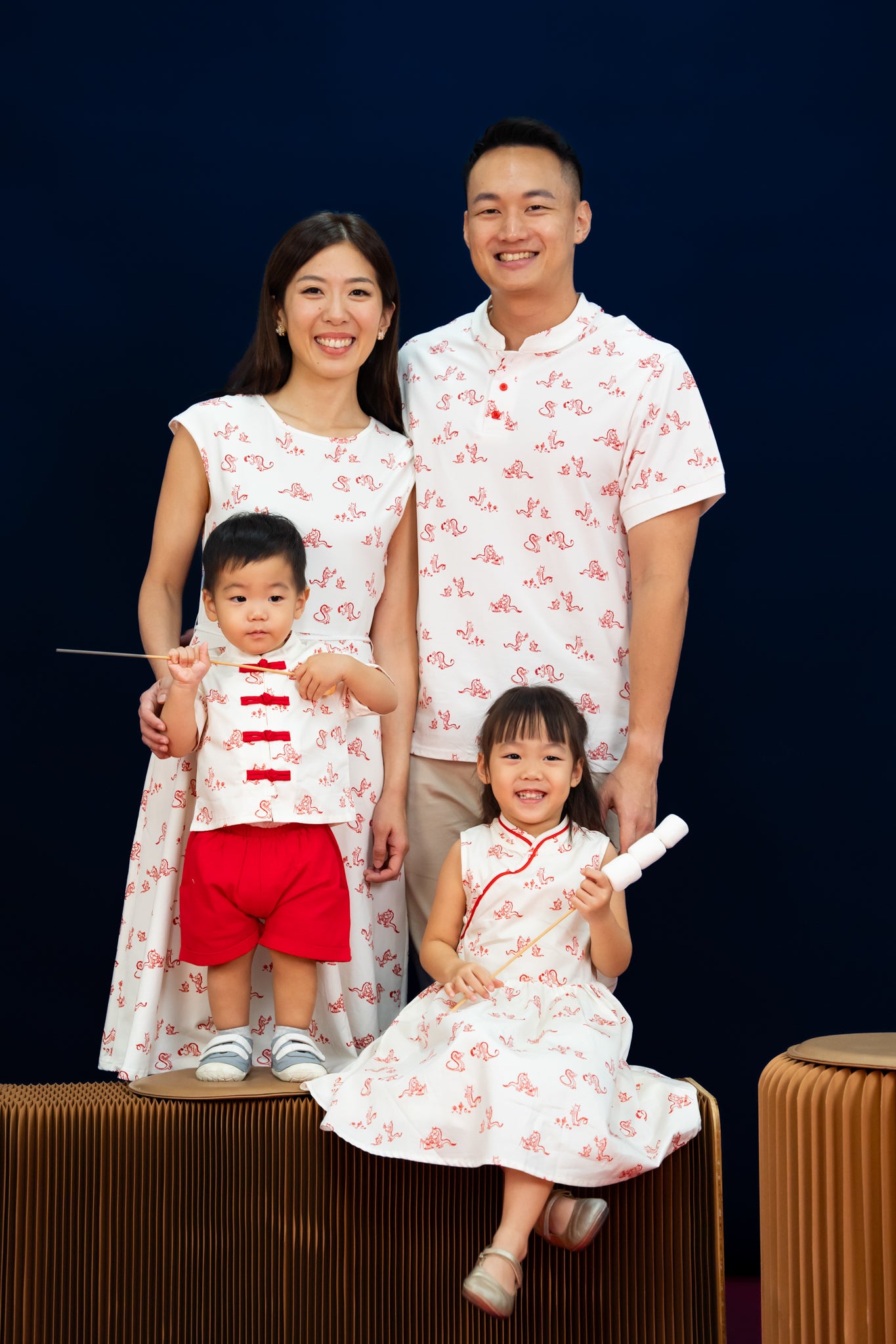 Tang Shirt - Red Campfire Dragon
