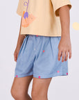 Bailey Shorts - Chambray Paws