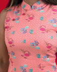 Ladies Mini Peony Cheongsam - Pink Teapots