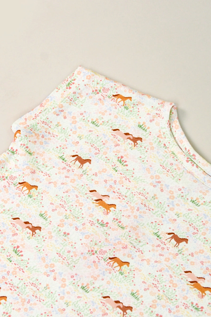 Girls' Nightgown - Meadow Horses