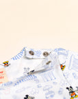 Short-sleeve Romper - Blue Hello Mickey