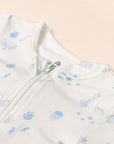 Short-Sleeve Zip Romper - Blue Sea Creatures | The Elly Store