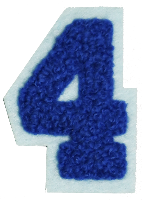 Iron-On Patch - Dark Blue with Light Blue Border (Numbers)