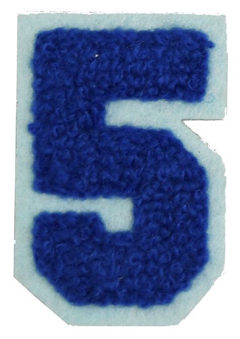 Iron-On Patch - Dark Blue with Light Blue Border (Numbers)