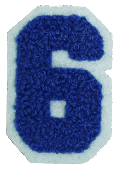 Iron-On Patch - Dark Blue with Light Blue Border (Numbers)