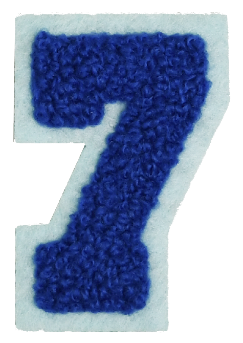 Iron-On Patch - Dark Blue with Light Blue Border (Numbers)
