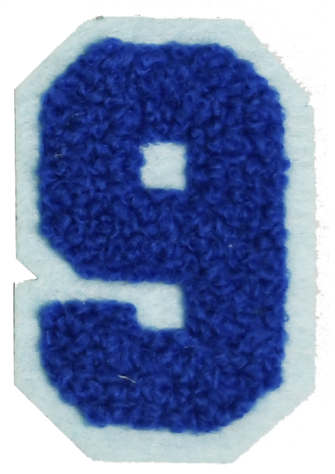 Iron-On Patch - Dark Blue with Light Blue Border (Numbers)