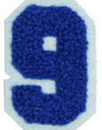 Iron-On Patch - Dark Blue with Light Blue Border (Numbers)