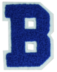 Iron-On Patch - Dark Blue with Light Blue Border (Letters)