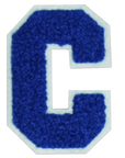 Iron-On Patch - Dark Blue with Light Blue Border (Letters)