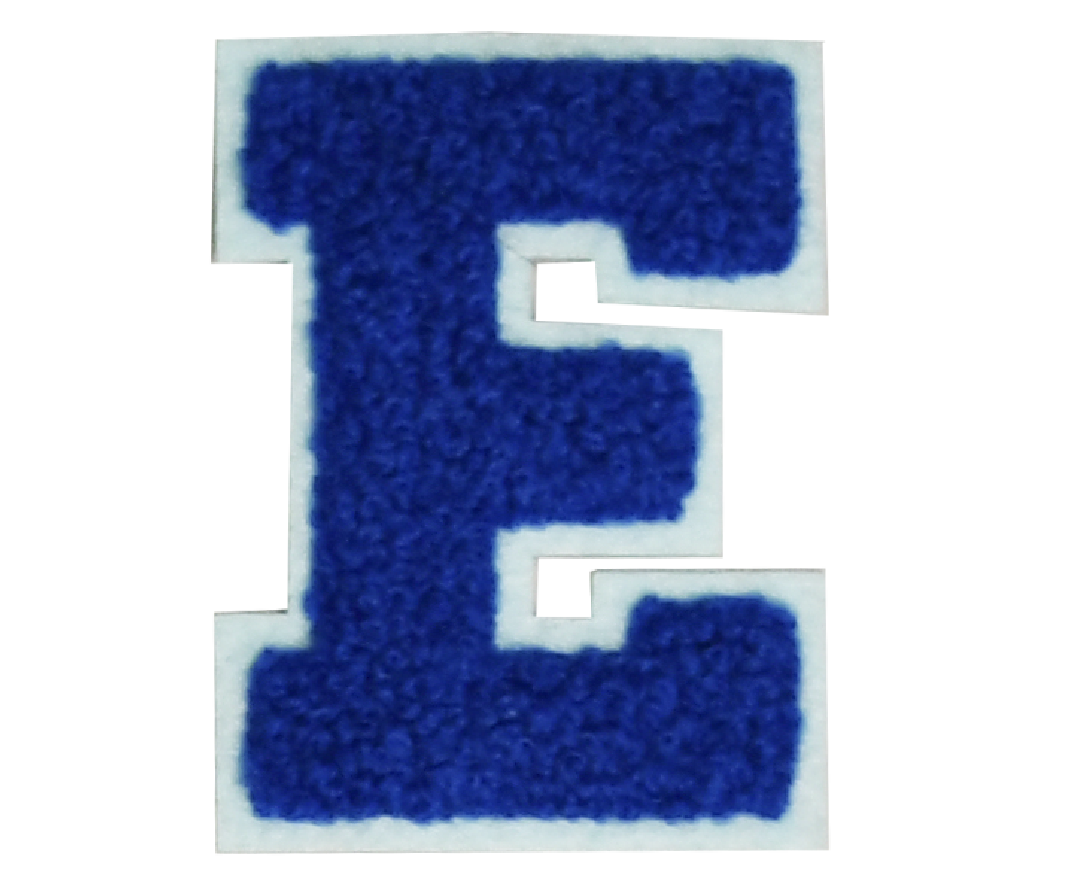 Iron-On Patch - Dark Blue with Light Blue Border (Letters)