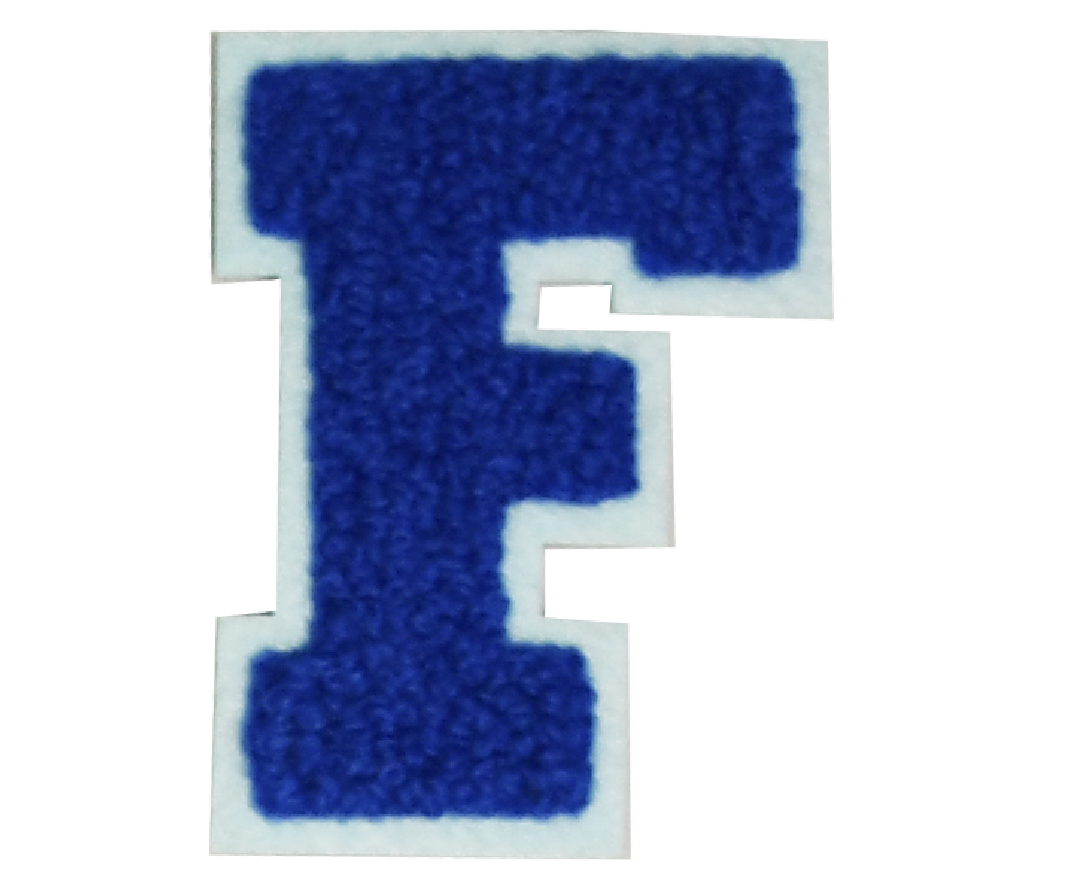 Iron-On Patch - Dark Blue with Light Blue Border (Letters)