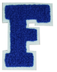 Iron-On Patch - Dark Blue with Light Blue Border (Letters)