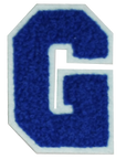 Iron-On Patch - Dark Blue with Light Blue Border (Letters)