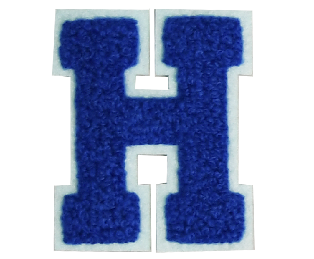 Iron-On Patch - Dark Blue with Light Blue Border (Letters)