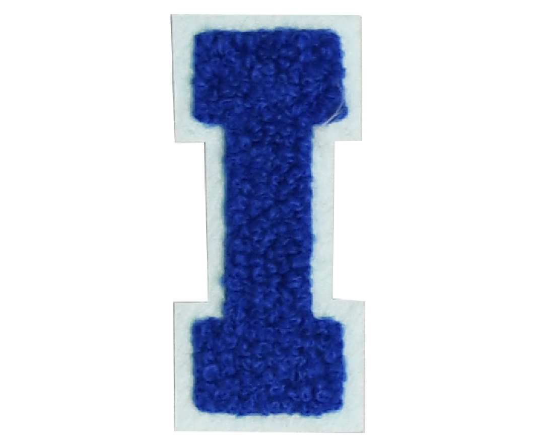 Iron-On Patch - Dark Blue with Light Blue Border (Letters)