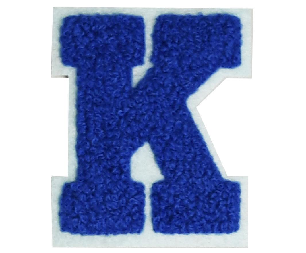 Iron-On Patch - Dark Blue with Light Blue Border (Letters)