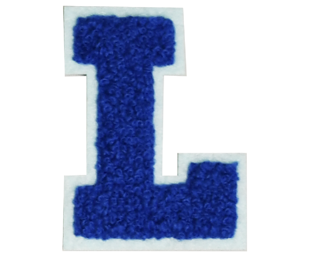 Iron-On Patch - Dark Blue with Light Blue Border (Letters)