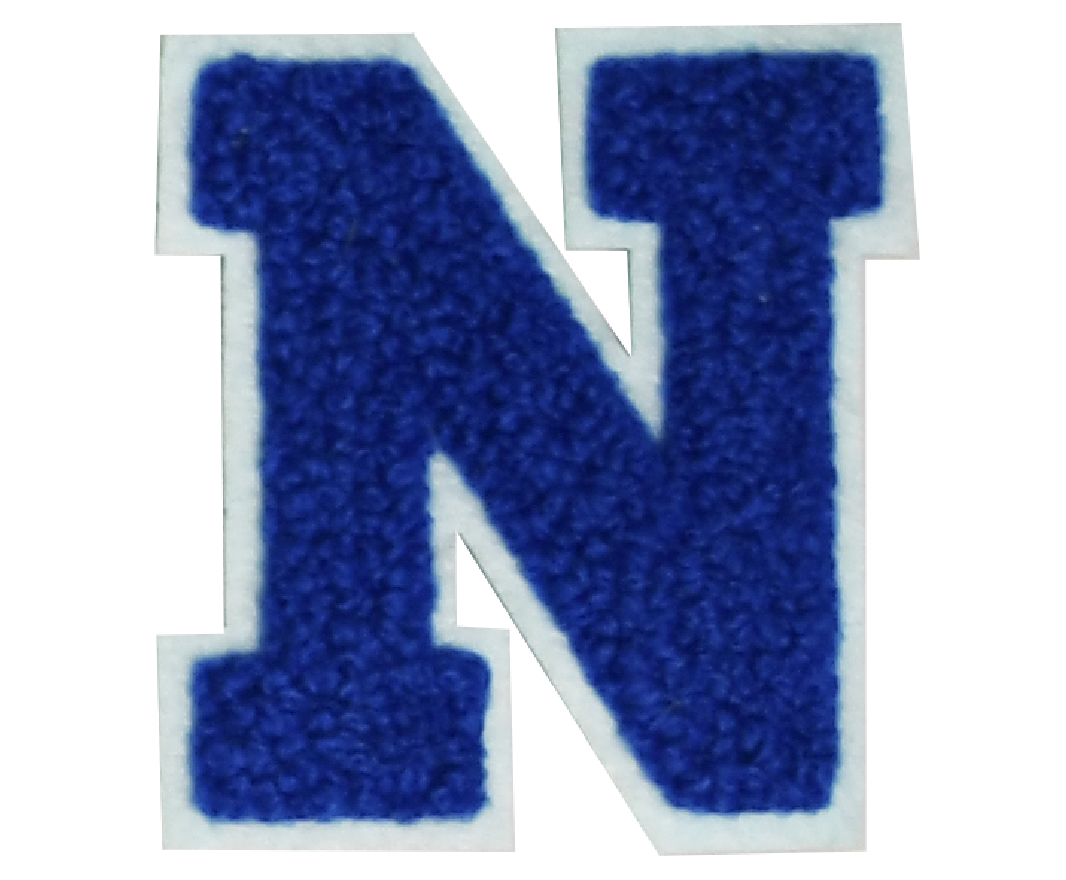 Iron-On Patch - Dark Blue with Light Blue Border (Letters)
