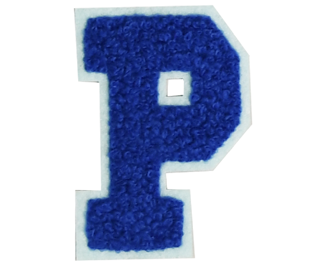 Iron-On Patch - Dark Blue with Light Blue Border (Letters)