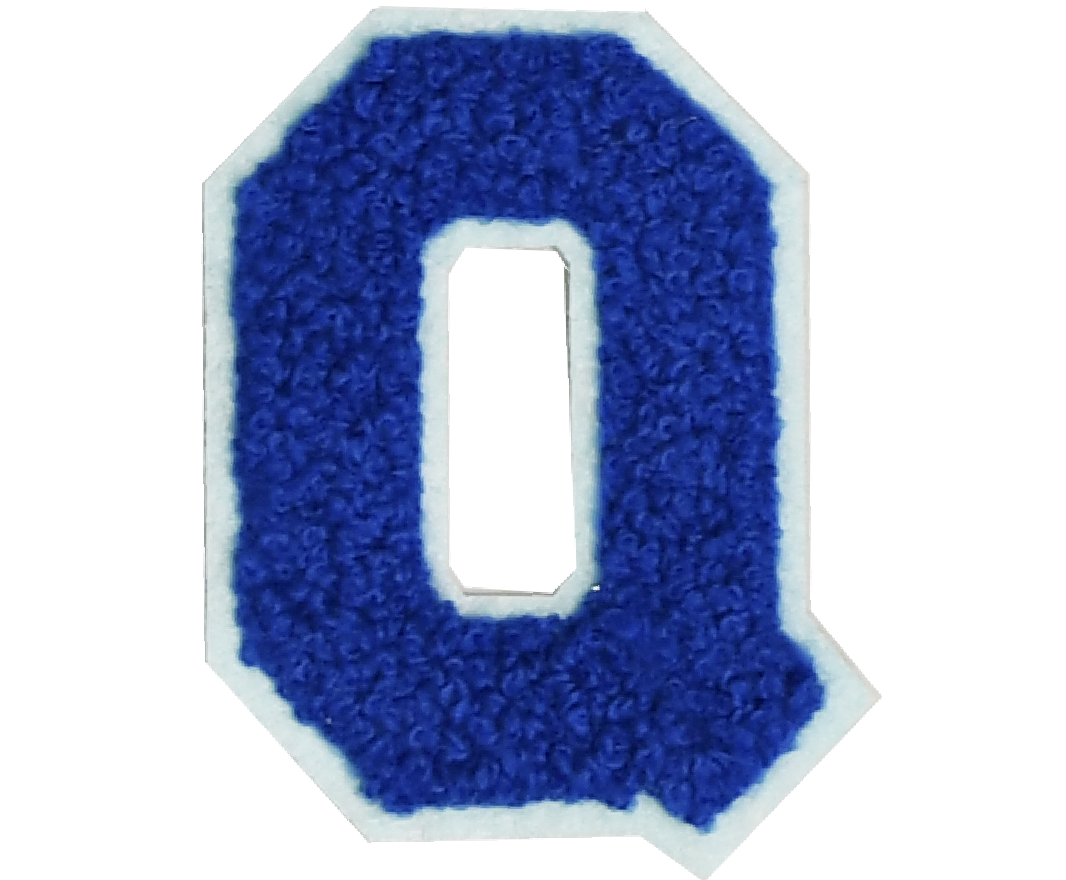 Iron-On Patch - Dark Blue with Light Blue Border (Letters)