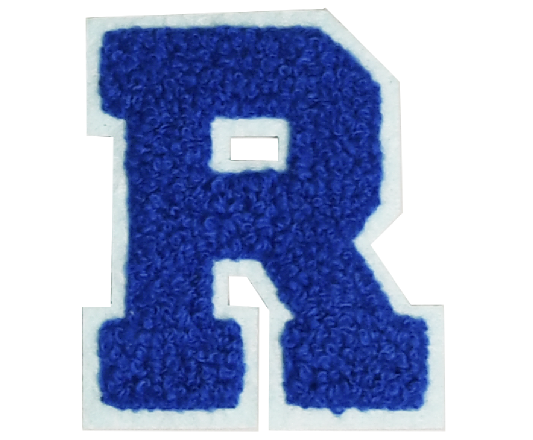 Iron-On Patch - Dark Blue with Light Blue Border (Letters)