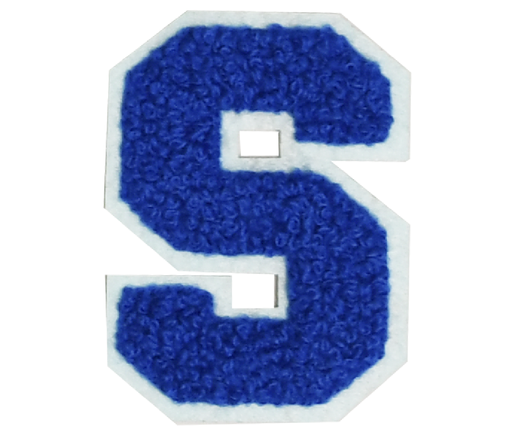 Iron-On Patch - Dark Blue with Light Blue Border (Letters)