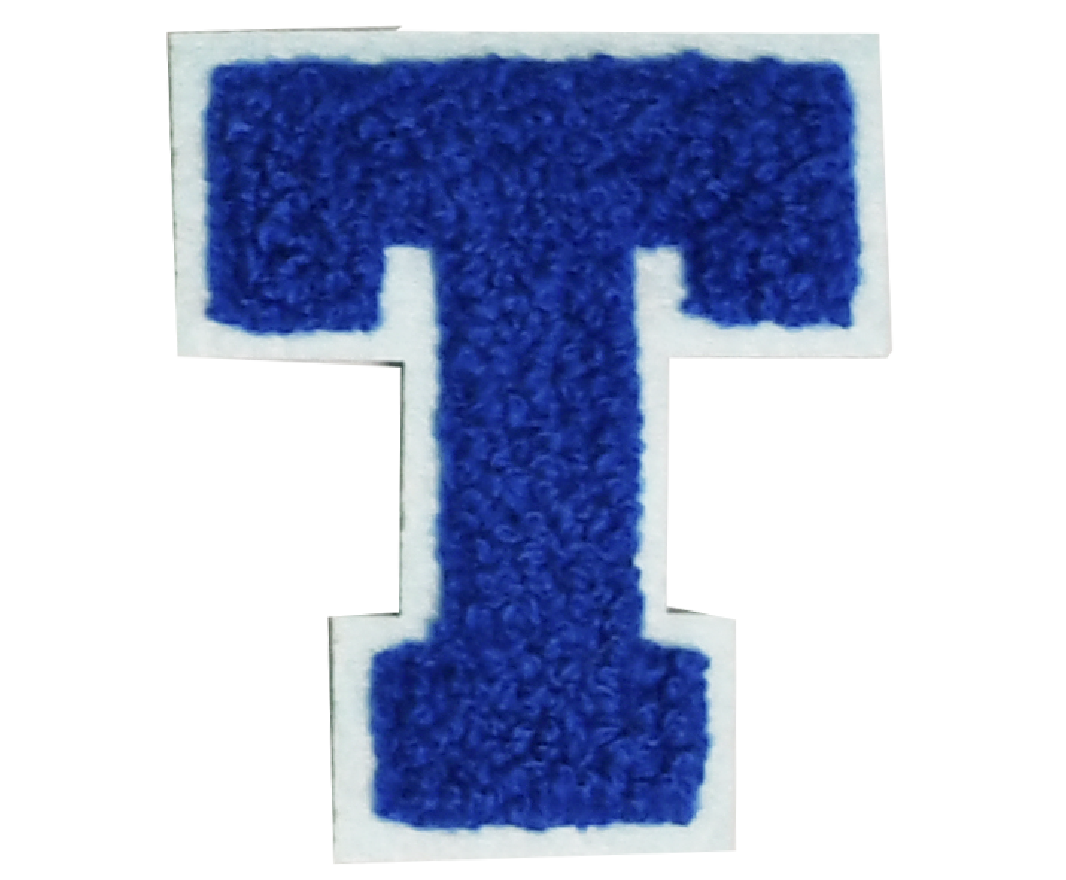 Iron-On Patch - Dark Blue with Light Blue Border (Letters)
