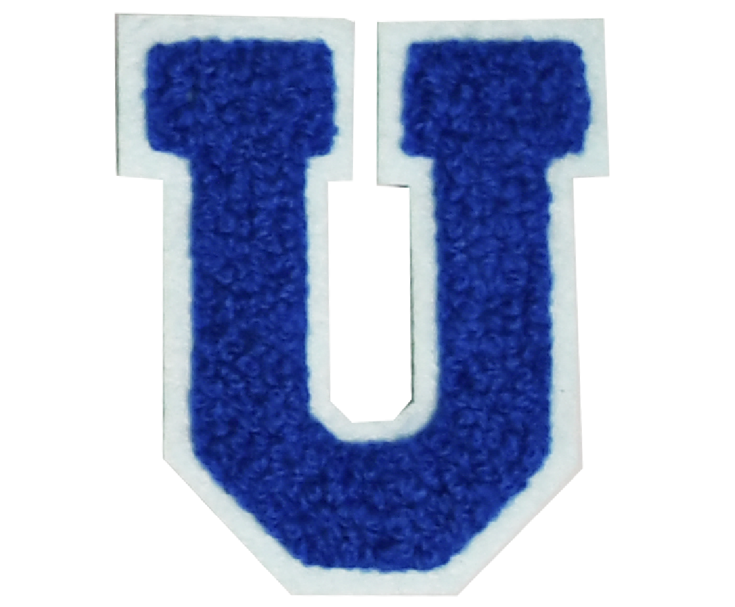 Iron-On Patch - Dark Blue with Light Blue Border (Letters)