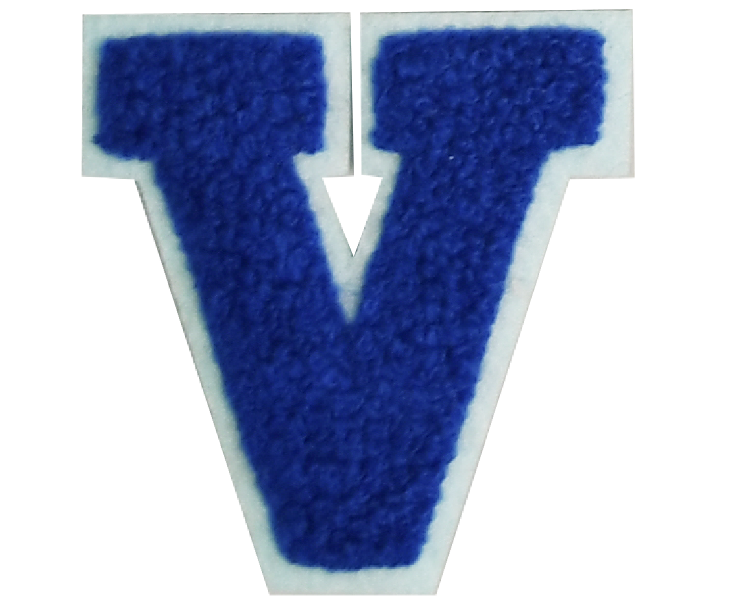 Iron-On Patch - Dark Blue with Light Blue Border (Letters)