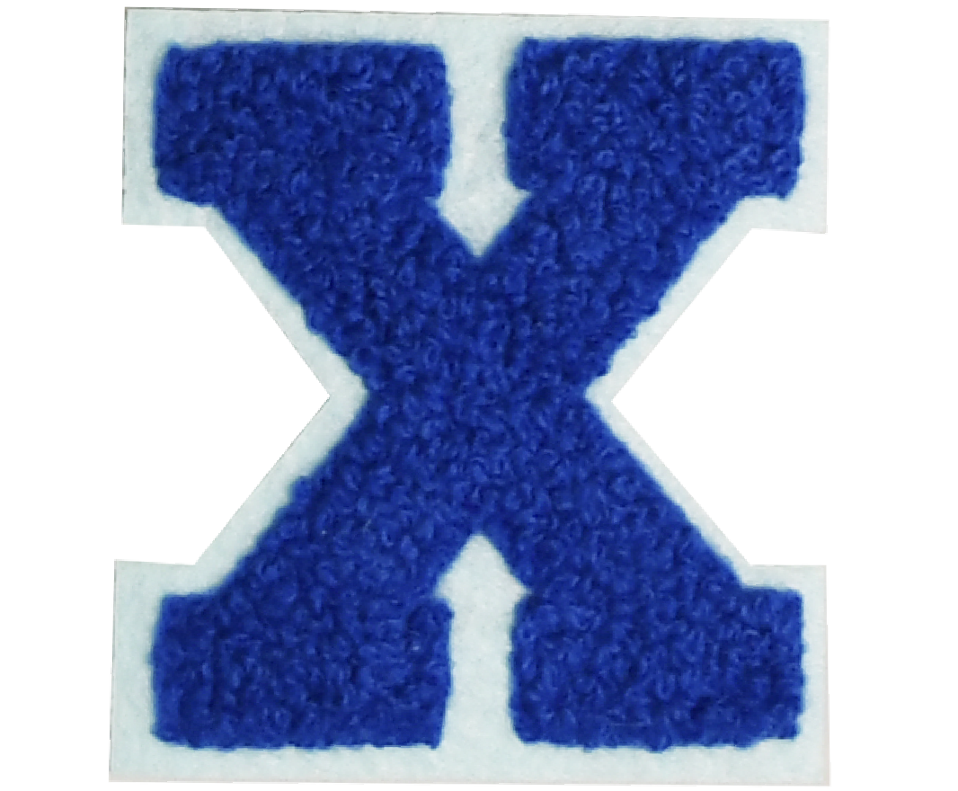 Iron-On Patch - Dark Blue with Light Blue Border (Letters)