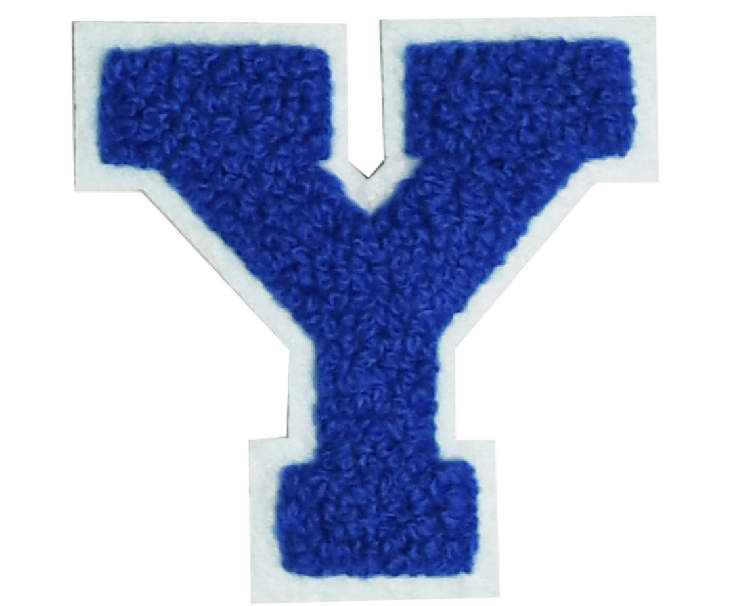 Iron-On Patch - Dark Blue with Light Blue Border (Letters)