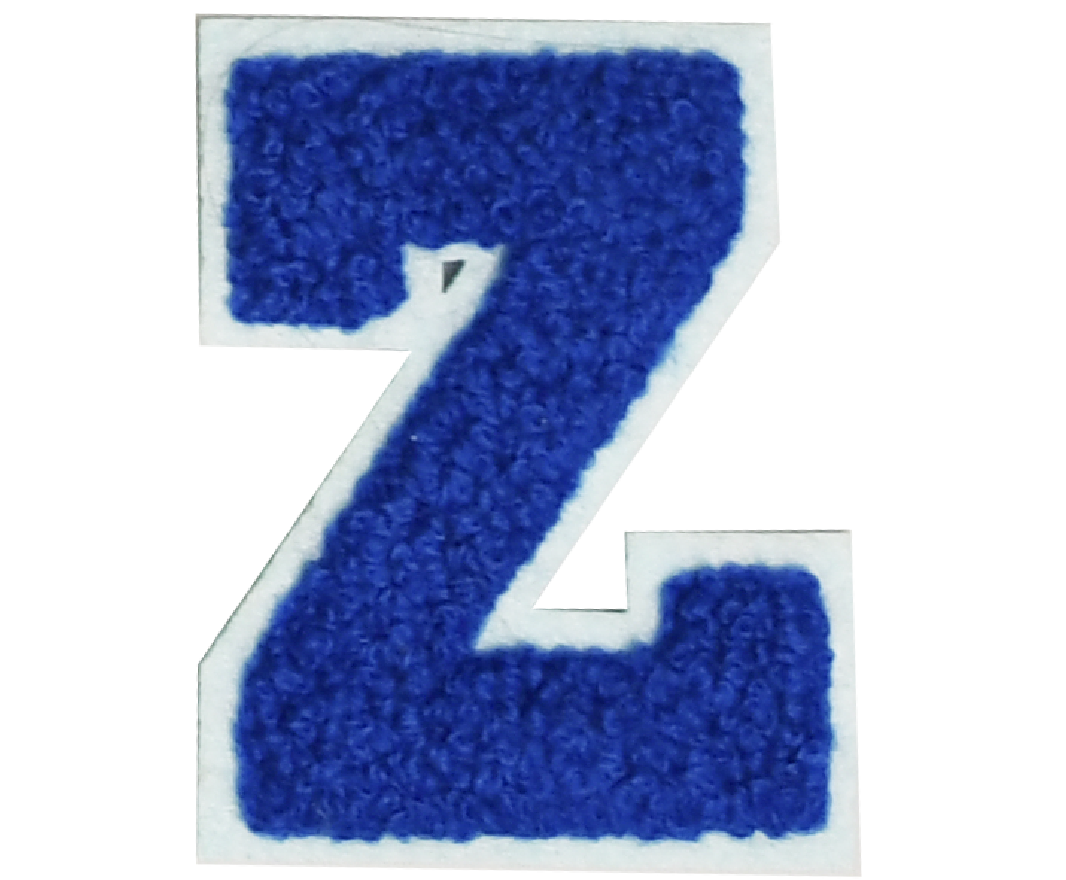 Iron-On Patch - Dark Blue with Light Blue Border (Letters)