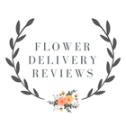 Flower Delivery Reviews logo with floral wreath