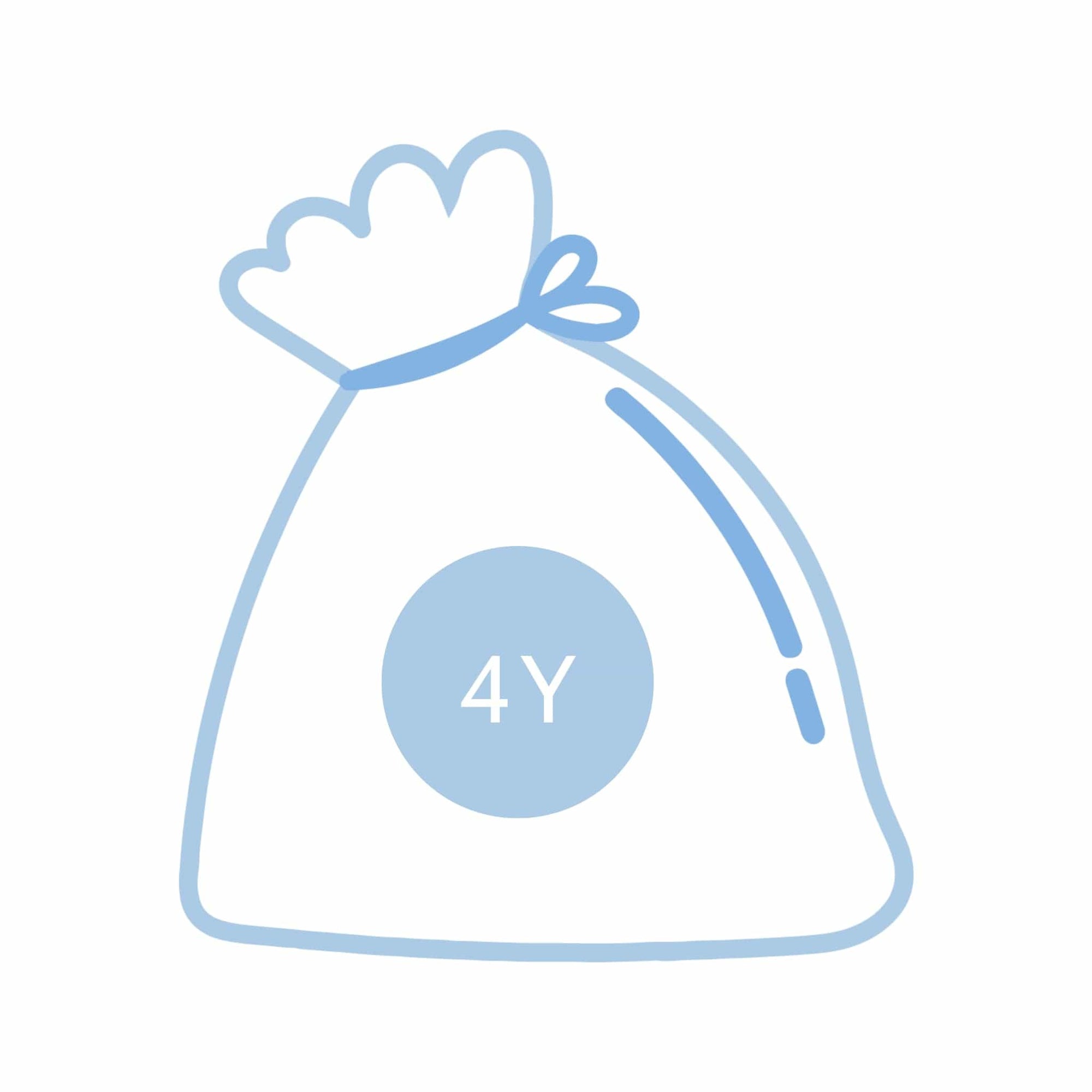 Blue grab bag with 4Y