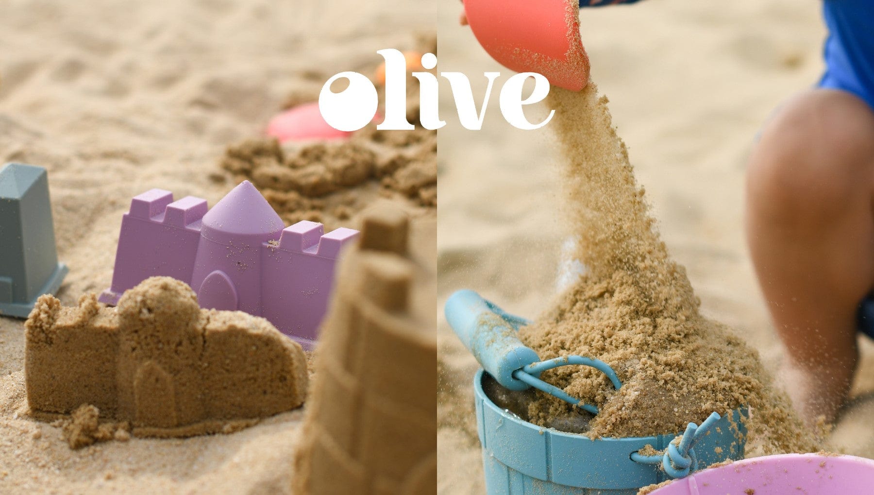 child building sandcastle on beach