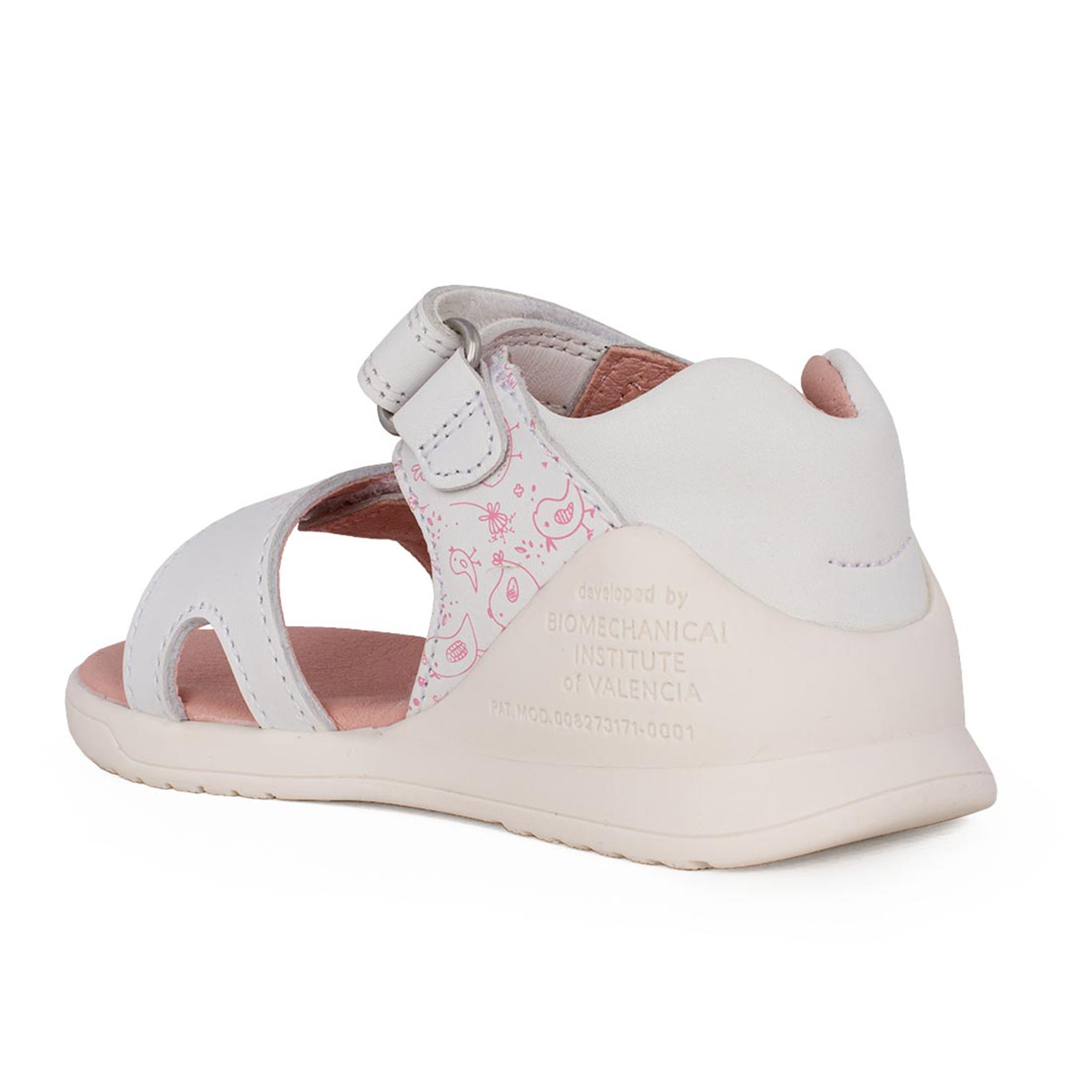 Biogateo White Open-Toed Sandals - Pink Birds