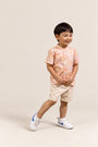 Mandarin-collared Shirt - Pink Floral Bamboo