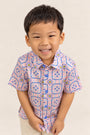 Little Man Shirt - Pink Tiles