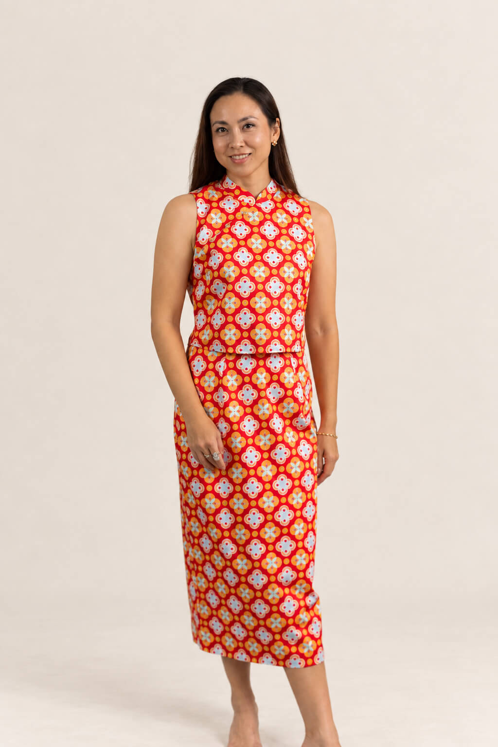 Ladies Amber Skirt - Red Lucky Coins